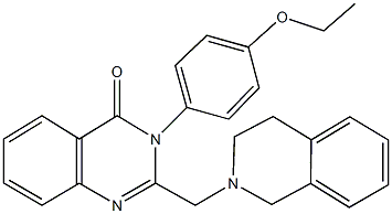 2-(3,4-dihydro-2(1H)-isoquinolinylmethyl)-3-(4-ethoxyphenyl)-4(3H)-quinazolinone 结构式