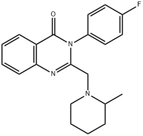 3-(4-fluorophenyl)-2-[(2-methyl-1-piperidinyl)methyl]-4(3H)-quinazolinone 结构式