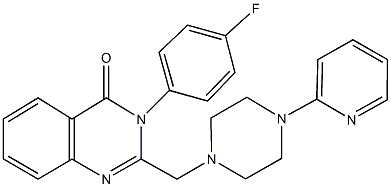 3-(4-fluorophenyl)-2-{[4-(2-pyridinyl)-1-piperazinyl]methyl}-4(3H)-quinazolinone 结构式