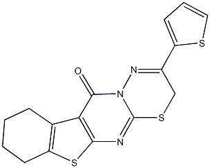 2-(2-thienyl)-7,8,9,10-tetrahydro-3H,11H-[1]benzothieno[2',3':4,5]pyrimido[2,1-b][1,3,4]thiadiazin-11-one 结构式