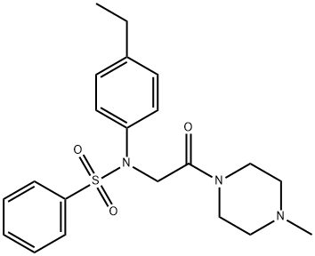 N-(4-ethylphenyl)-N-[2-(4-methyl-1-piperazinyl)-2-oxoethyl]benzenesulfonamide 结构式