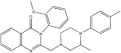 3-(2-methoxyphenyl)-2-{[3-methyl-4-(4-methylphenyl)-1-piperazinyl]methyl}-4(3H)-quinazolinone 结构式