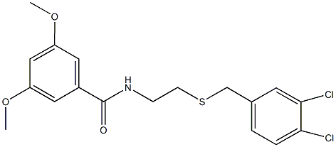 N-{2-[(3,4-dichlorobenzyl)sulfanyl]ethyl}-3,5-dimethoxybenzamide 结构式