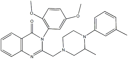 3-(2,5-dimethoxyphenyl)-2-{[3-methyl-4-(3-methylphenyl)-1-piperazinyl]methyl}-4(3H)-quinazolinone 结构式
