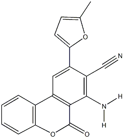 7-amino-9-(5-methyl-2-furyl)-6-oxo-6H-benzo[c]chromene-8-carbonitrile 结构式