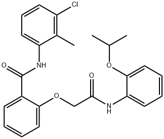 N-(3-chloro-2-methylphenyl)-2-[2-(2-isopropoxyanilino)-2-oxoethoxy]benzamide 结构式