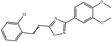 5-[2-(2-chlorophenyl)vinyl]-3-(3,4-dimethoxyphenyl)-1,2,4-oxadiazole 结构式