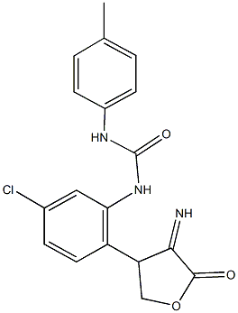 N-[5-chloro-2-(4-imino-5-oxotetrahydro-3-furanyl)phenyl]-N'-(4-methylphenyl)urea 结构式