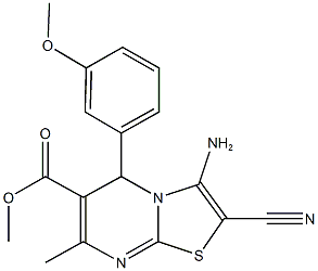 methyl 3-amino-2-cyano-5-(3-methoxyphenyl)-7-methyl-5H-[1,3]thiazolo[3,2-a]pyrimidine-6-carboxylate 结构式