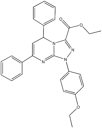 ethyl 1-(4-ethoxyphenyl)-5,7-diphenyl-1,5-dihydro[1,2,4]triazolo[4,3-a]pyrimidine-3-carboxylate 结构式