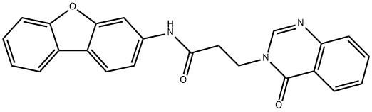 N-dibenzo[b,d]furan-3-yl-3-(4-oxo-3(4H)-quinazolinyl)propanamide 结构式