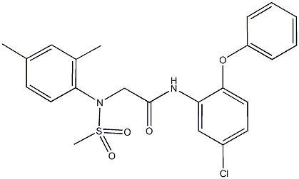 N-(5-chloro-2-phenoxyphenyl)-2-[2,4-dimethyl(methylsulfonyl)anilino]acetamide 结构式