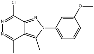 7-chloro-2-(3-methoxyphenyl)-3,4-dimethyl-2H-pyrazolo[3,4-d]pyridazine 结构式
