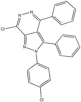 7-chloro-2-(4-chlorophenyl)-3,4-diphenyl-2H-pyrazolo[3,4-d]pyridazine 结构式