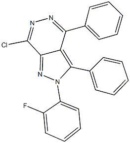 7-chloro-2-(2-fluorophenyl)-3,4-diphenyl-2H-pyrazolo[3,4-d]pyridazine 结构式