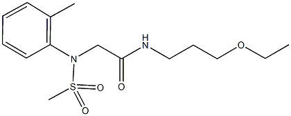 N-(3-ethoxypropyl)-2-[2-methyl(methylsulfonyl)anilino]acetamide 结构式