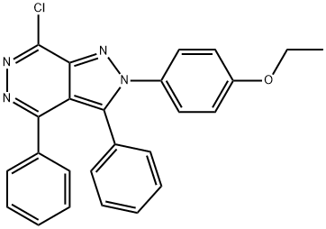 7-chloro-2-(4-ethoxyphenyl)-3,4-diphenyl-2H-pyrazolo[3,4-d]pyridazine 结构式