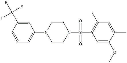 2,4-dimethyl-5-({4-[3-(trifluoromethyl)phenyl]-1-piperazinyl}sulfonyl)phenyl methyl ether 结构式