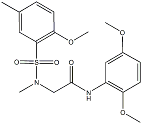 N-(2,5-dimethoxyphenyl)-2-[[(2-methoxy-5-methylphenyl)sulfonyl](methyl)amino]acetamide 结构式