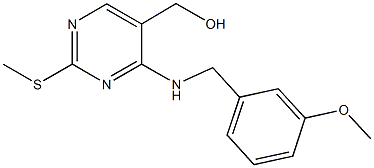 [4-[(3-methoxybenzyl)amino]-2-(methylsulfanyl)-5-pyrimidinyl]methanol 结构式