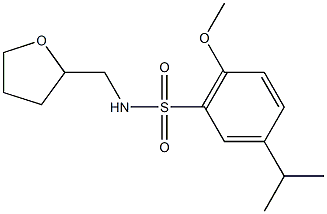 5-isopropyl-2-methoxy-N-(tetrahydro-2-furanylmethyl)benzenesulfonamide 结构式