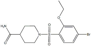 1-[(4-bromo-2-ethoxyphenyl)sulfonyl]-4-piperidinecarboxamide 结构式