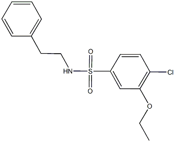 4-chloro-3-ethoxy-N-(2-phenylethyl)benzenesulfonamide 结构式