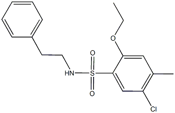 5-chloro-2-ethoxy-4-methyl-N-(2-phenylethyl)benzenesulfonamide 结构式