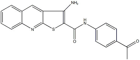 N-(4-acetylphenyl)-3-aminothieno[2,3-b]quinoline-2-carboxamide 结构式