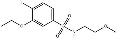 3-ethoxy-4-fluoro-N-(2-methoxyethyl)benzenesulfonamide 结构式