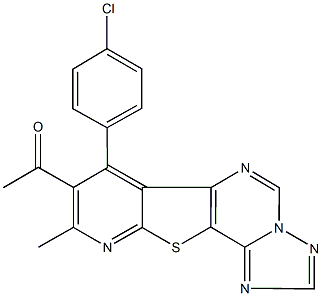 1-[7-(4-chlorophenyl)-9-methylpyrido[3',2':4,5]thieno[2,3-e][1,2,4]triazolo[1,5-c]pyrimidin-8-yl]ethanone 结构式