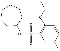 N-cycloheptyl-2-ethoxy-5-methylbenzenesulfonamide 结构式