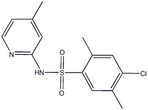 4-chloro-2,5-dimethyl-N-(4-methyl-2-pyridinyl)benzenesulfonamide 结构式