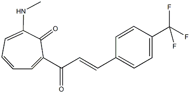 2-(methylamino)-7-{3-[4-(trifluoromethyl)phenyl]acryloyl}-2,4,6-cycloheptatrien-1-one 结构式