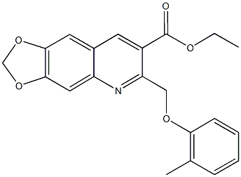 ethyl6-[(2-methylphenoxy)methyl][1,3]dioxolo[4,5-g]quinoline-7-carboxylate 结构式