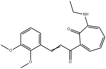 2-[3-(2,3-dimethoxyphenyl)acryloyl]-7-(ethylamino)-2,4,6-cycloheptatrien-1-one 结构式