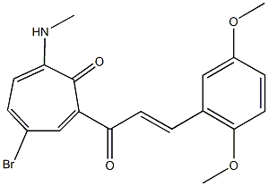 4-bromo-2-[3-(2,5-dimethoxyphenyl)acryloyl]-7-(methylamino)-2,4,6-cycloheptatrien-1-one 结构式