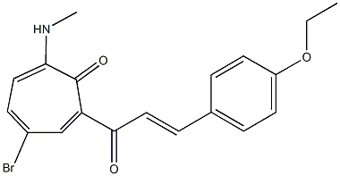 4-bromo-2-[3-(4-ethoxyphenyl)acryloyl]-7-(methylamino)-2,4,6-cycloheptatrien-1-one 结构式