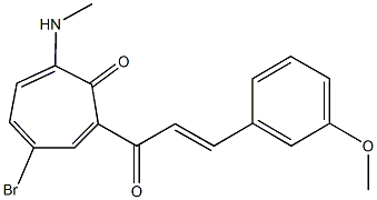 4-bromo-2-[3-(3-methoxyphenyl)acryloyl]-7-(methylamino)-2,4,6-cycloheptatrien-1-one 结构式