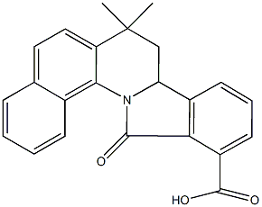 7,7-dimethyl-13-oxo-7,8,8a,13-tetrahydrobenzo[h]isoindolo[2,1-a]quinoline-12-carboxylicacid 结构式