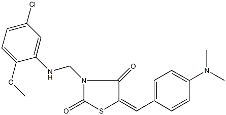3-[(5-chloro-2-methoxyanilino)methyl]-5-[4-(dimethylamino)benzylidene]-1,3-thiazolidine-2,4-dione 结构式