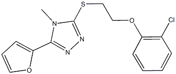 3-{[2-(2-chlorophenoxy)ethyl]sulfanyl}-5-(2-furyl)-4-methyl-4H-1,2,4-triazole 结构式