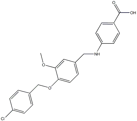 4-({4-[(4-chlorobenzyl)oxy]-3-methoxybenzyl}amino)benzoicacid 结构式