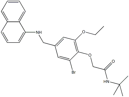 2-{2-bromo-6-ethoxy-4-[(1-naphthylamino)methyl]phenoxy}-N-(tert-butyl)acetamide 结构式