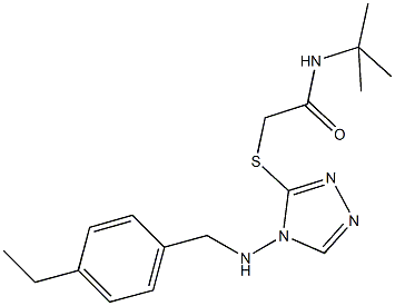 N-(tert-butyl)-2-({4-[(4-ethylbenzyl)amino]-4H-1,2,4-triazol-3-yl}sulfanyl)acetamide 结构式