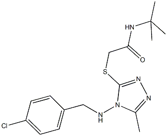 N-(tert-butyl)-2-({4-[(4-chlorobenzyl)amino]-5-methyl-4H-1,2,4-triazol-3-yl}sulfanyl)acetamide 结构式