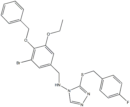 N-[4-(benzyloxy)-3-bromo-5-ethoxybenzyl]-N-{3-[(4-fluorobenzyl)sulfanyl]-4H-1,2,4-triazol-4-yl}amine 结构式