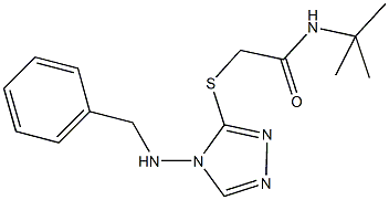 2-{[4-(benzylamino)-4H-1,2,4-triazol-3-yl]sulfanyl}-N-(tert-butyl)acetamide 结构式