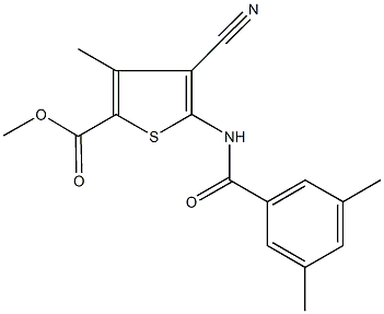 methyl 4-cyano-5-[(3,5-dimethylbenzoyl)amino]-3-methyl-2-thiophenecarboxylate 结构式