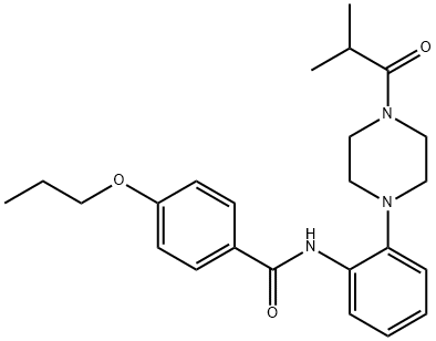 N-[2-(4-isobutyryl-1-piperazinyl)phenyl]-4-propoxybenzamide 结构式